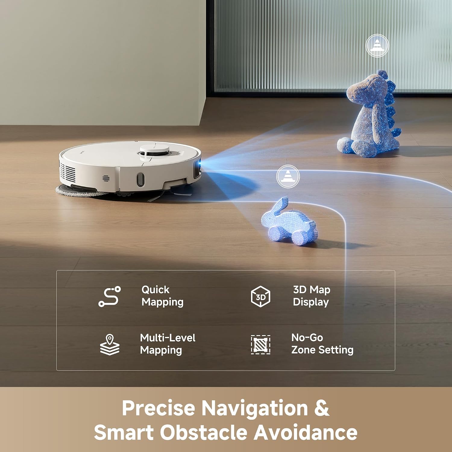DREAME L40 Ultra Gen 2 Robot Vacuum Cleaner (White) and Side Brush