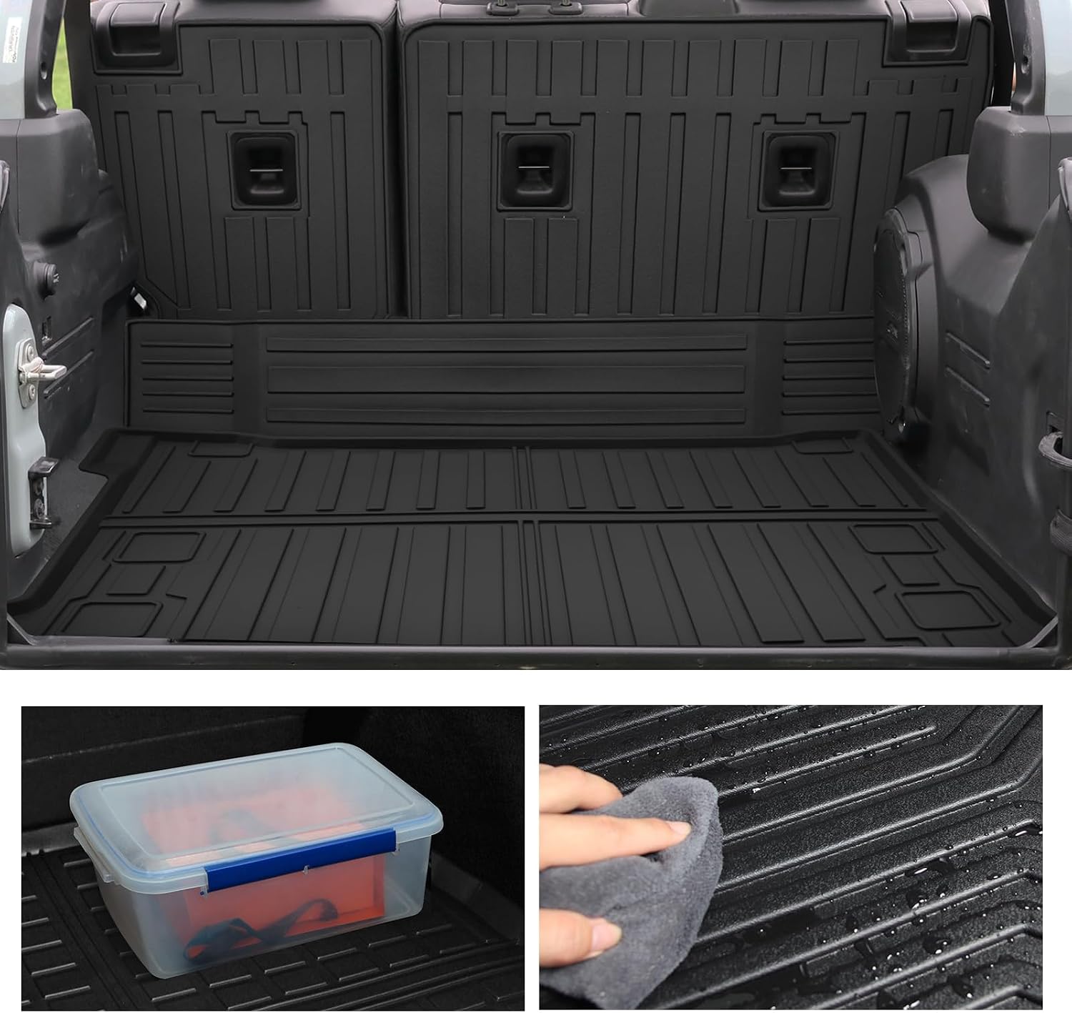 for 2021-2025 2026 Jeep Wrangler JL 4XE Floor Mats Cargo Liner and Backrest Mat All Weather TPE Rubber Protection Mat Accessories (Only for Jeep Wrangler JL 4XE Full Set)