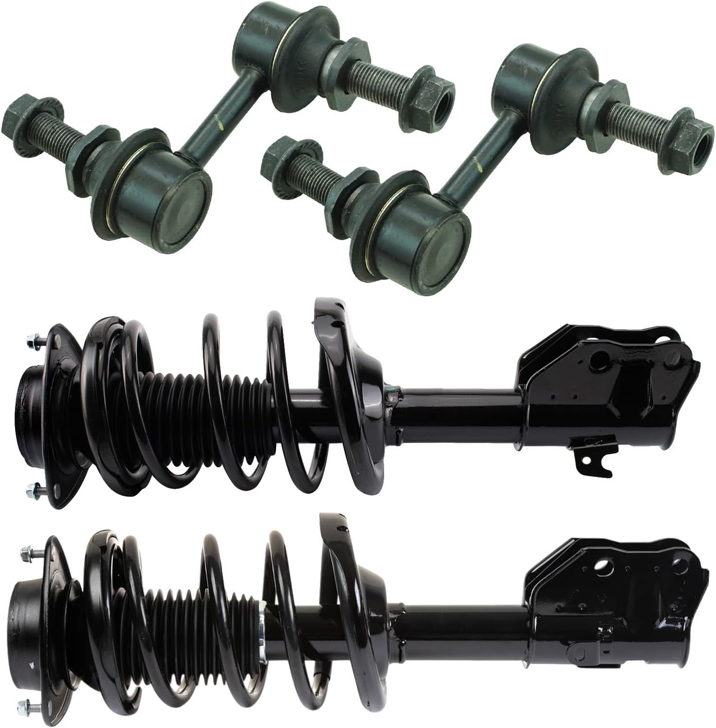 TRQ Front Suspension Kit Complete Strut & Coil Spring Assembly Sway Bar Stabilizer Link Compatible with 2016-2017 Subaru Crosstrek 2013-2015 XV Crosstrek