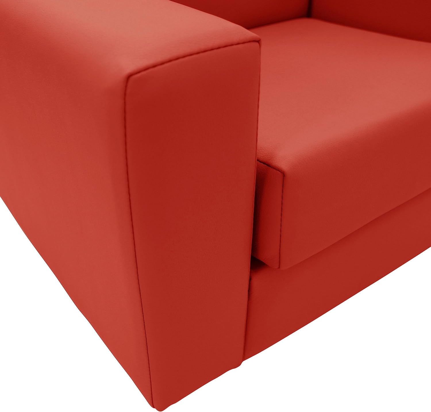 Factory Direct Partners SoftScape Inspired Playtime Classic Reading Sofa, Children's Commercial-Grade Upholstered Furniture for Home, Daycare, Preschool, Library Comfy Modern Design - Red, 14473-RD