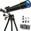 Telescope, 90mm Aperture 700mm Professional Telescope for Adults, High Power with Upgraded Vertisteel AZ Slow-Motion Mount Telescopes for Astronomy Beginners, Stainless Steel Tripod, Phone Adapter,Bag