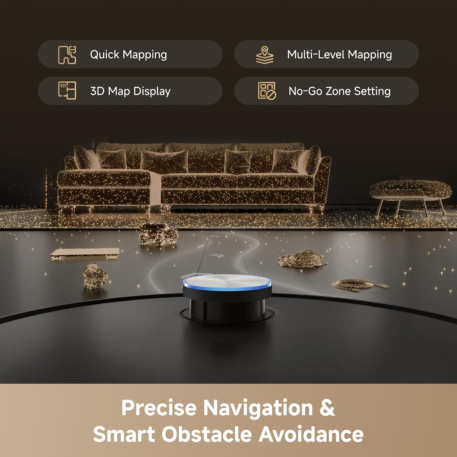 DREAME L60 Pro Ultra Robot Vacuum and Mop with Auto-Empty, 35,000Pa Suction, Hot Water Mop Self-Cleaning, and Smart Obstacle Avoidance, Black