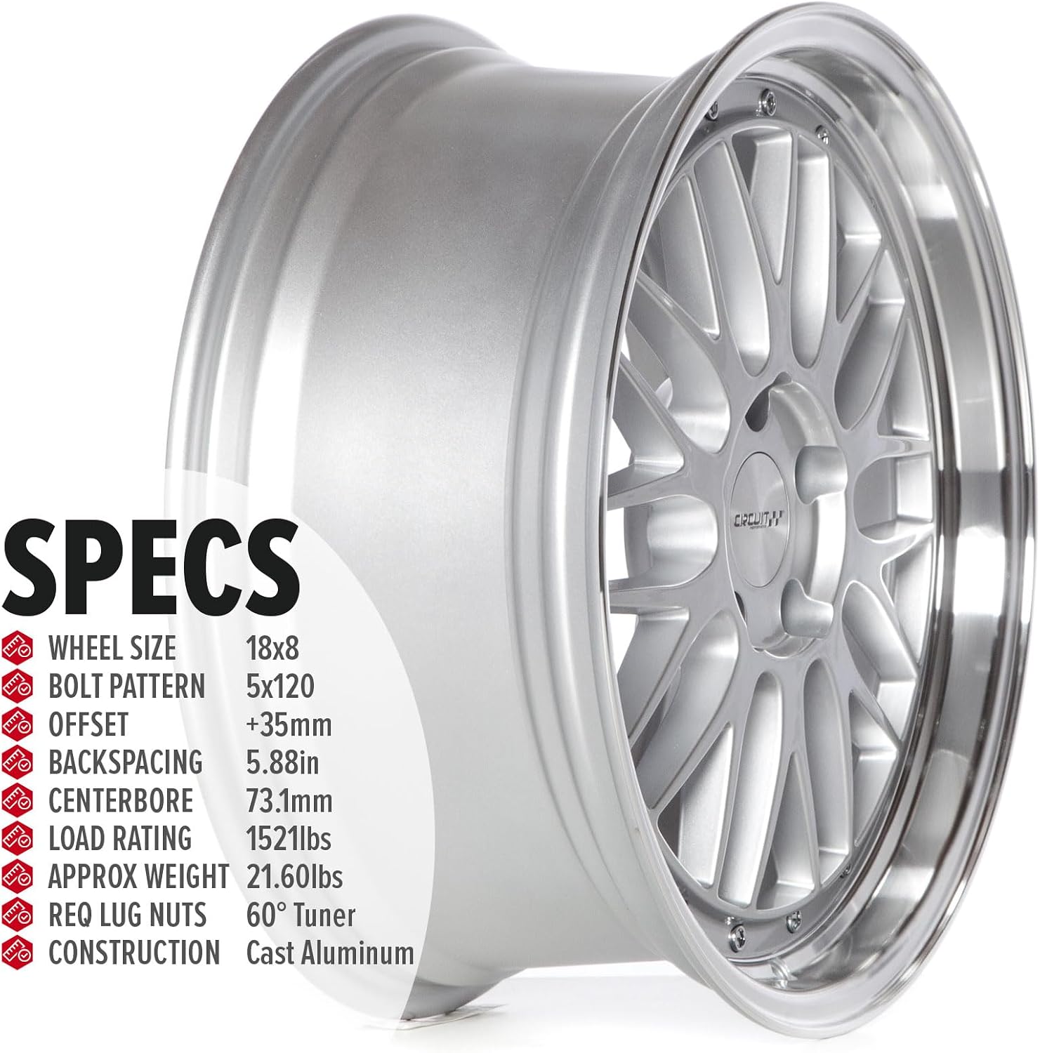 Circuit Performance CP30 18×8 Silver 5×120 [+35mm] Wheel compatible with BMW
