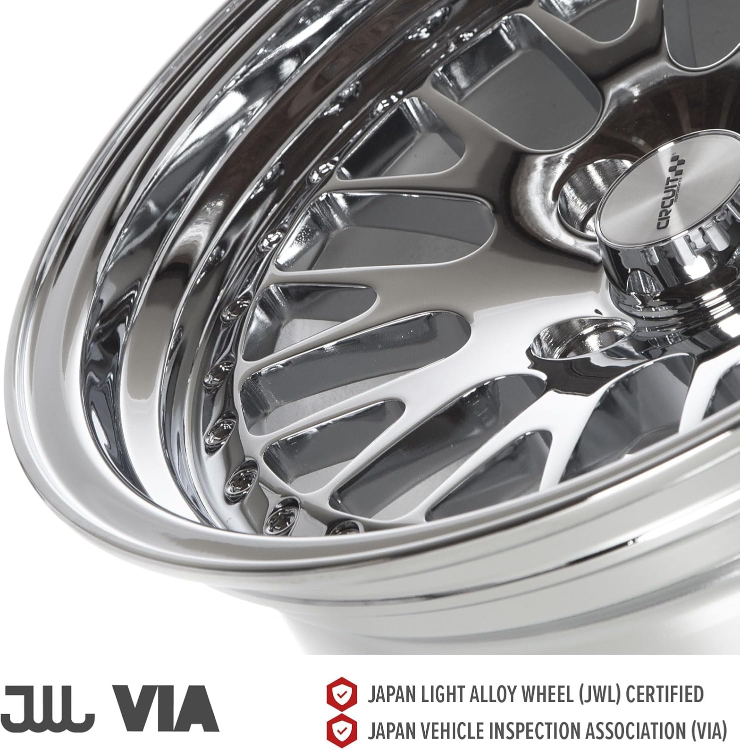 Circuit Performance CP21 15×8 Chrome Wheel 4×100 [+25mm] compatible with Honda Civic EK EG, Acura Integra, BMW E30, Mazda Miata