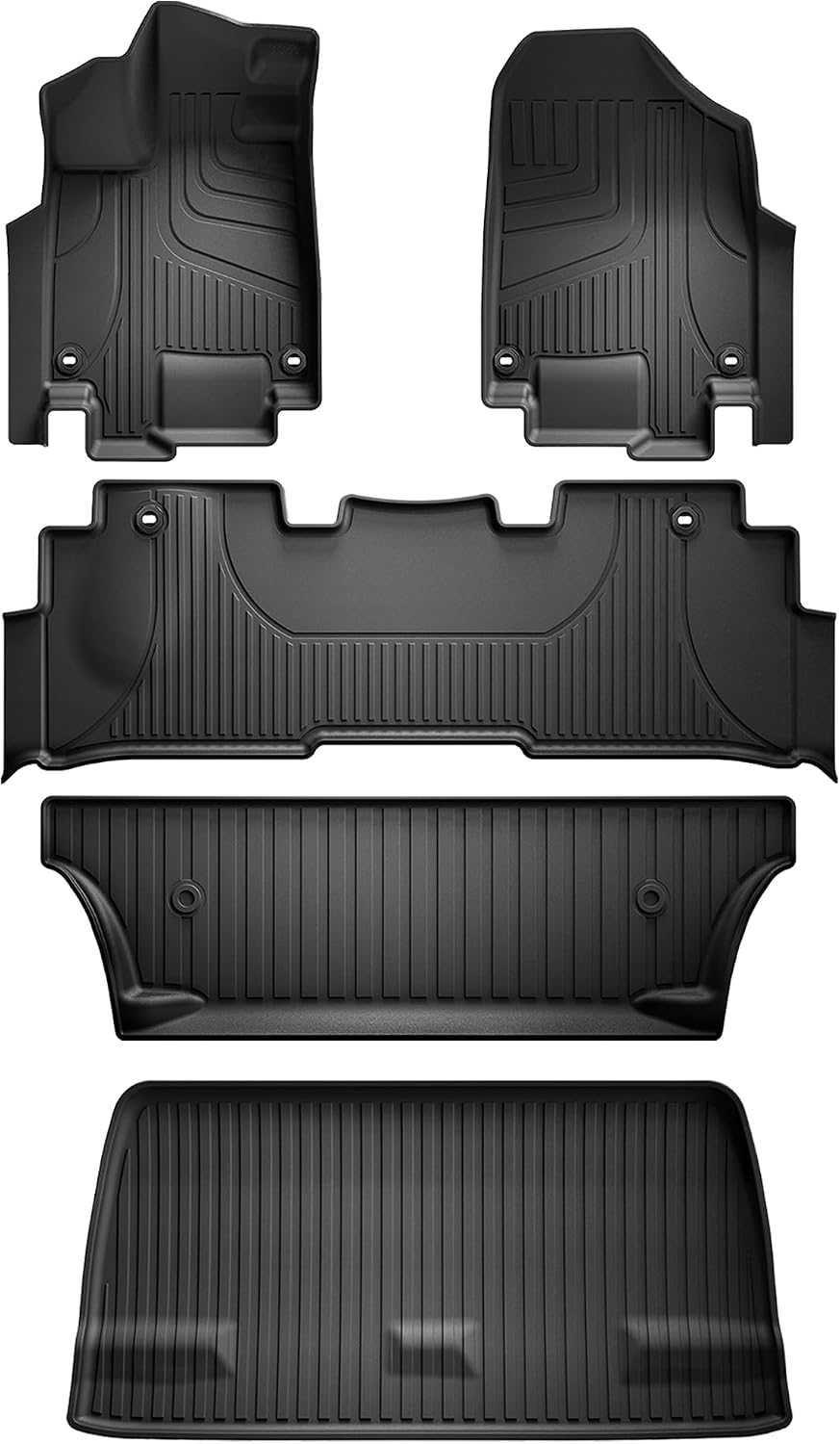 Floor Mats & Cargo Liner Fit for Honda Odyssey 2018-2026 Mini Passenger Van | All Weather TPE Car Floor Liners-1st & 2nd & 3rd Row & Cargo Mat Full Set