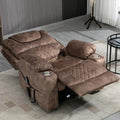 Oversized Lazy Boy Recliner Chair, 2 Motor Leather Recliner, Nursing Lift Chair with Massage and Lumbar Heating, Functional Adult Power Recliner with Cup Holders