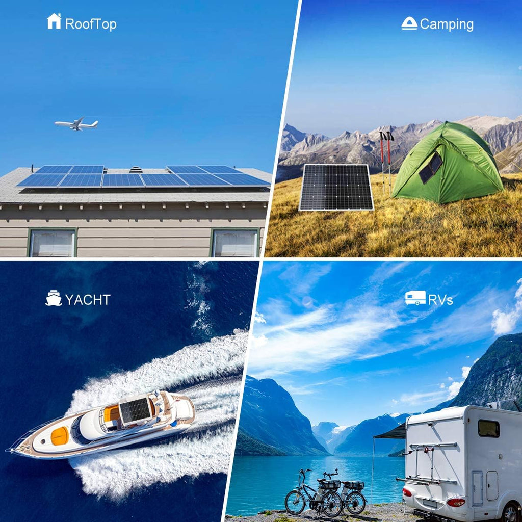 480W Solar Panel Kit 48V Battery Charging Kit for Mobile Home with 4pcs 120W Monocrystalline Glass Solar Panels/PWM Charge Conroller/Cable