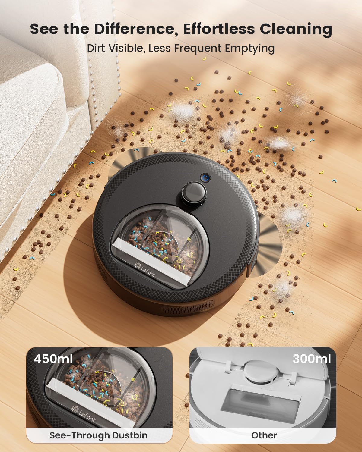 Lefant M330 Pro LiDAR Robot Vacuum and Mop with 2Packs Washable Authentic Replacement Mop Pads