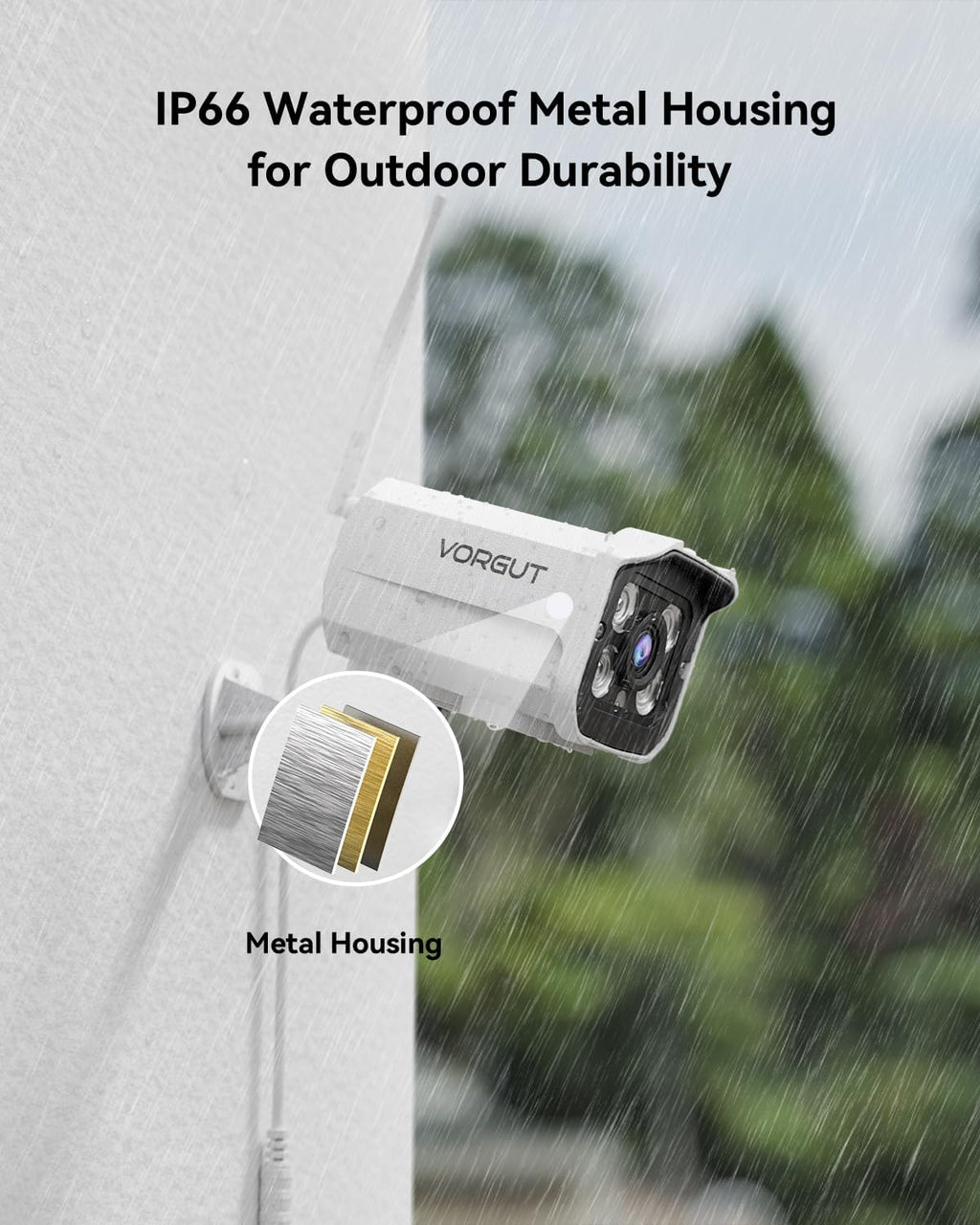 Wireless Security Camera System with 10' LCD Monitor, 2PCS 3MP Bullet Outdoor Camera Metal Shell for Home Surveillance, 10CH NVR with 500G HDD, 24/7 Record,Human Detection,No Monthly Fee