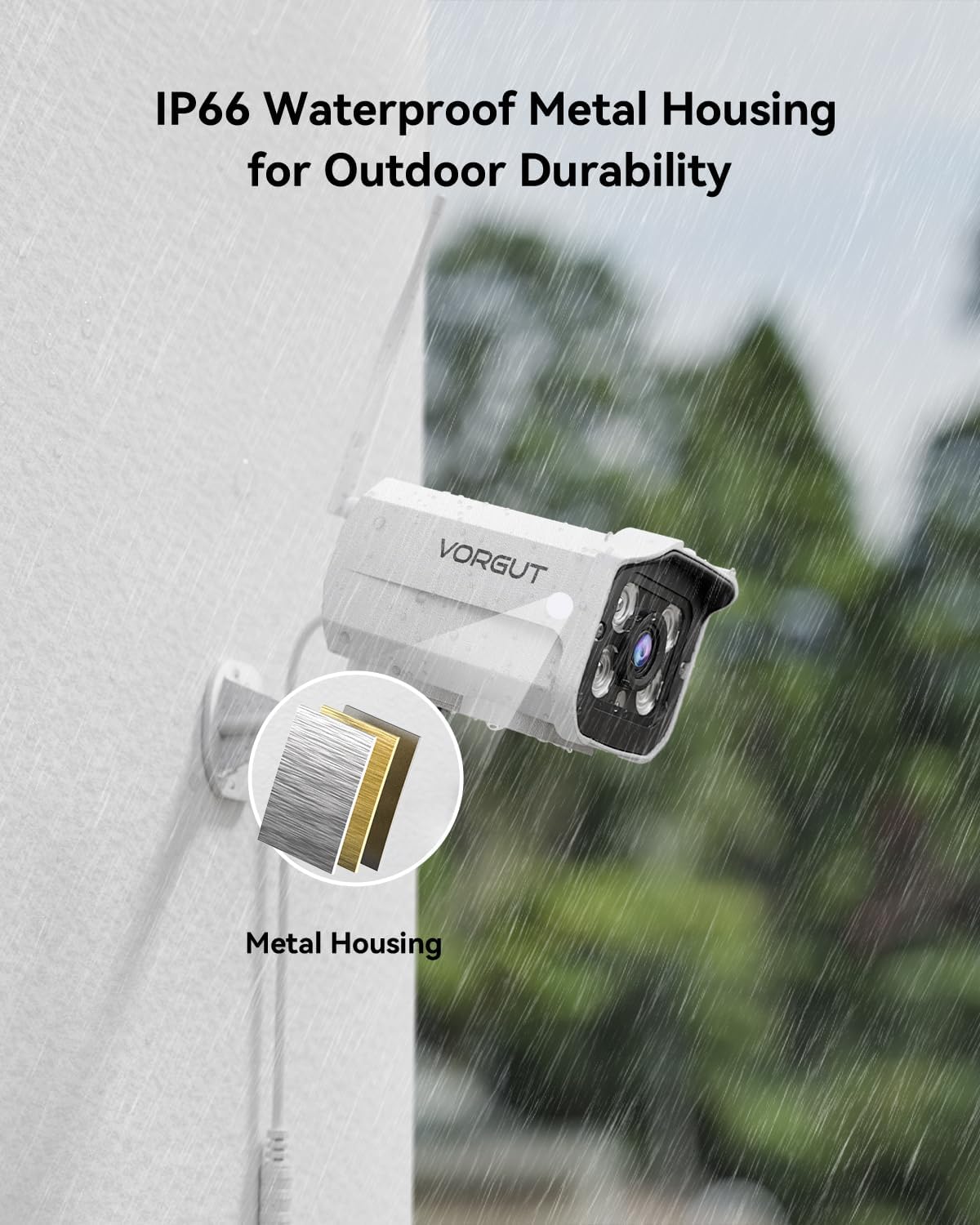 Wireless Security Camera System with 10' LCD Monitor, 2PCS 3MP Bullet Outdoor Camera Metal Shell for Home Surveillance, 10CH NVR with 500G HDD, 24/7 Record,Human Detection,No Monthly Fee