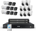 ZOSI 32CH 4K PoE Security Camera System,16 x 8MP Full Color Night Vision Outdoor PoE Cameras,Person Vehicle Detection,Spotlight Siren,2 Way Audio,32CH Business NVR with 4TB HDD for 24/7 Recording