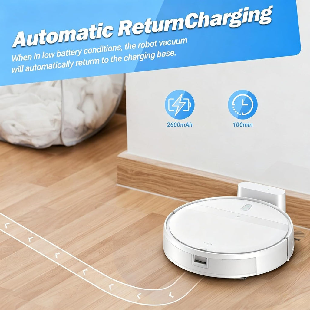 Kilgone Robot Vacuum and Mop Combo - Tangle-Free Powerful Suction, App Scheduling, Long Runtime