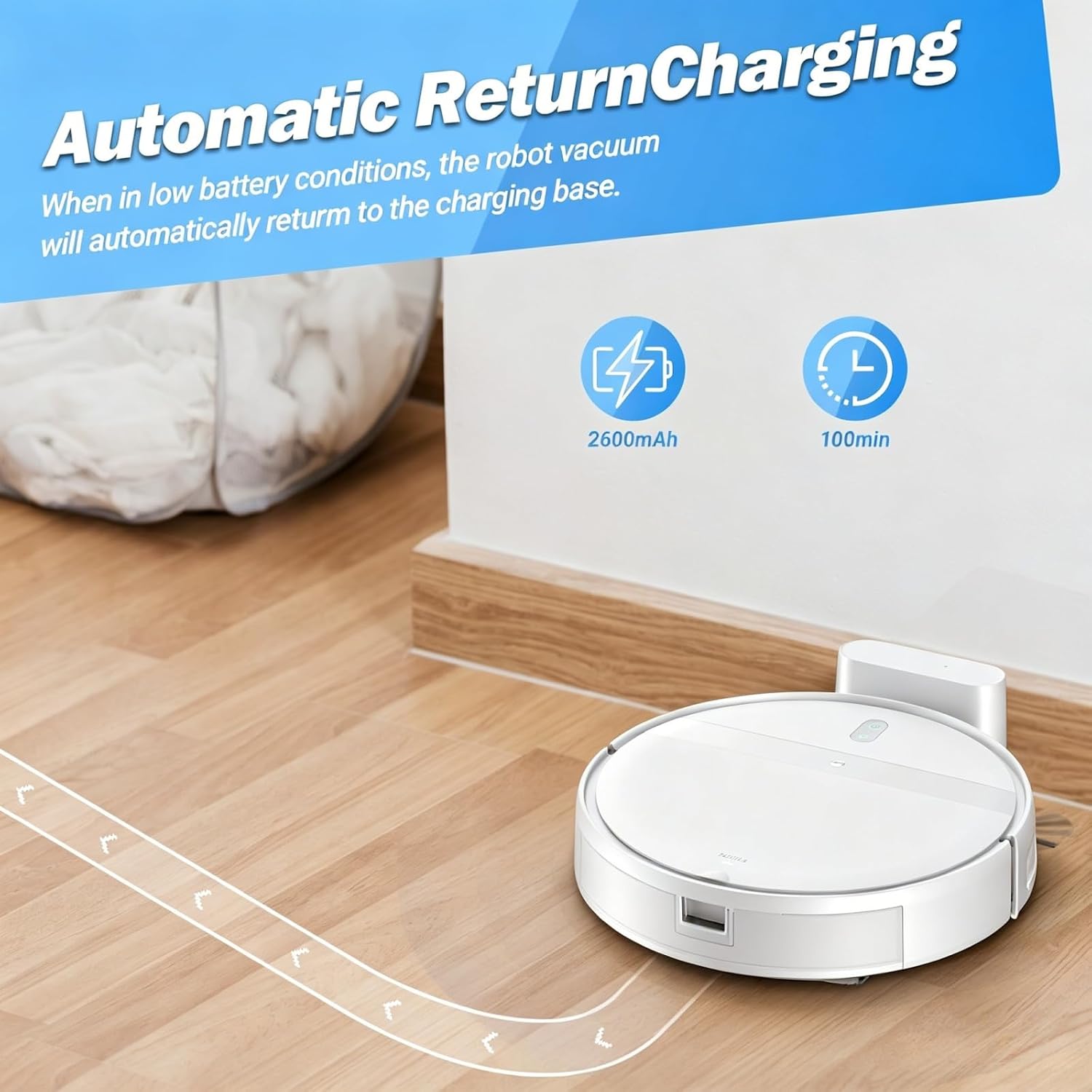 Kilgone Robot Vacuum and Mop Combo - Tangle-Free Powerful Suction, App Scheduling, Long Runtime