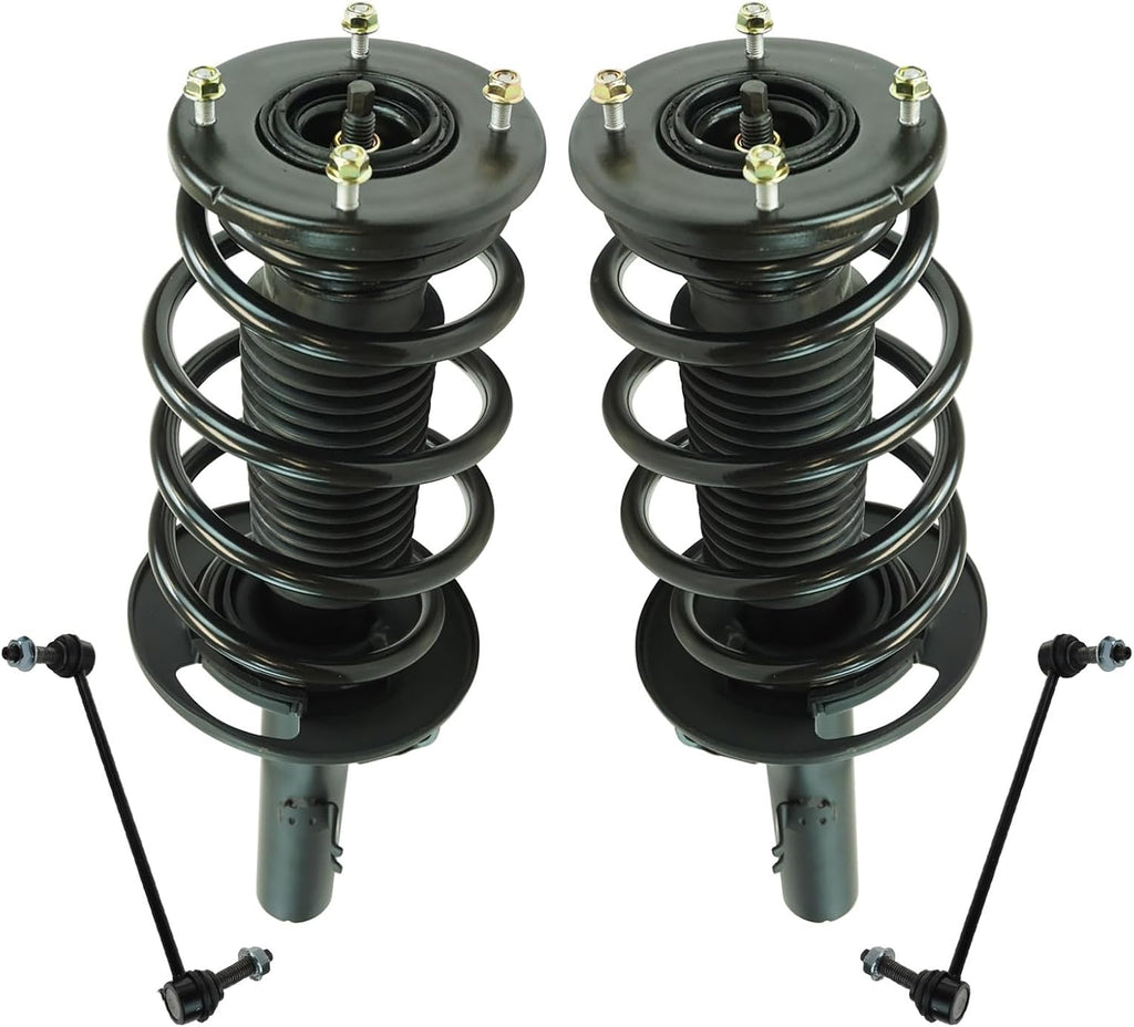 TRQ Front Suspension Kit Complete Strut & Coil Spring Assembly Sway Bar Stabilizer Link Compatible with 2010-2012 Ford Taurus