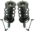 TRQ Front Suspension Kit Complete Strut & Coil Spring Assembly Sway Bar Stabilizer Link Compatible with 2010-2012 Ford Taurus