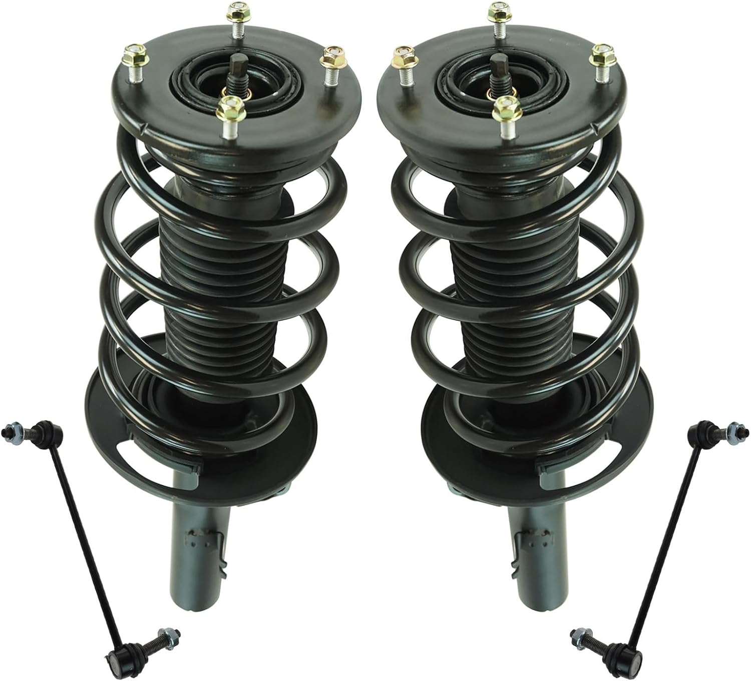 TRQ Front Suspension Kit Complete Strut & Coil Spring Assembly Sway Bar Stabilizer Link Compatible with 2010-2012 Ford Taurus