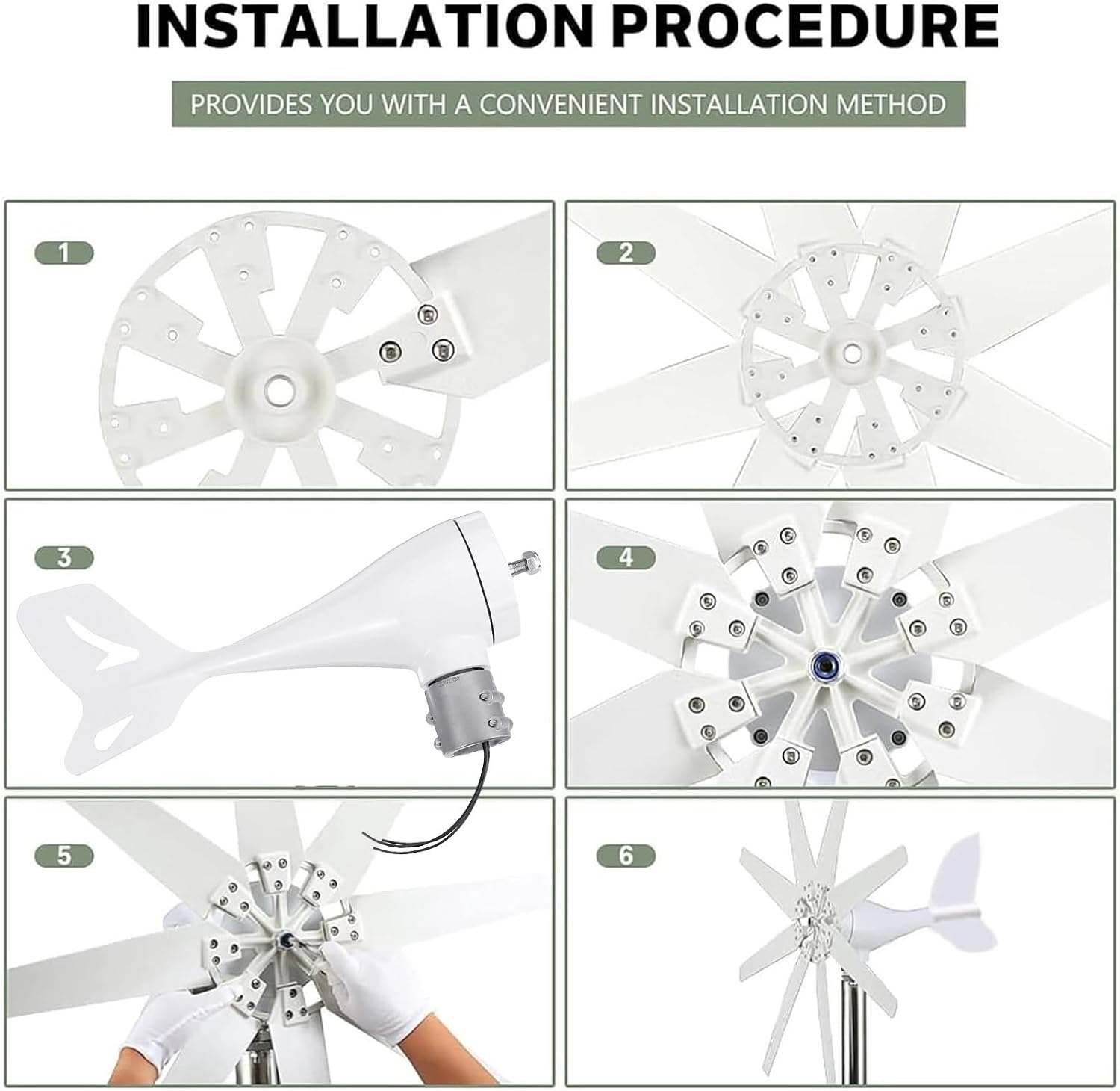 12000W Home Wind Generator - Magnetic Levitation Turbine, 8-Blade Low RPM Windmill, Efficient 12V Electricity Controller for Sustainable Energy Solutions