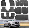 for 2016-2025 2026 Volvo XC90 Hybrid/PHEV Floor Mats 3 Rows Trunk Cargo Liner and 2nd 3rd Rear Seat Backrest Mat TPE All Weather Accessories (Only for Plug-in Hybrid/PHEV 7 Seat) (Full Set 10 Mats)