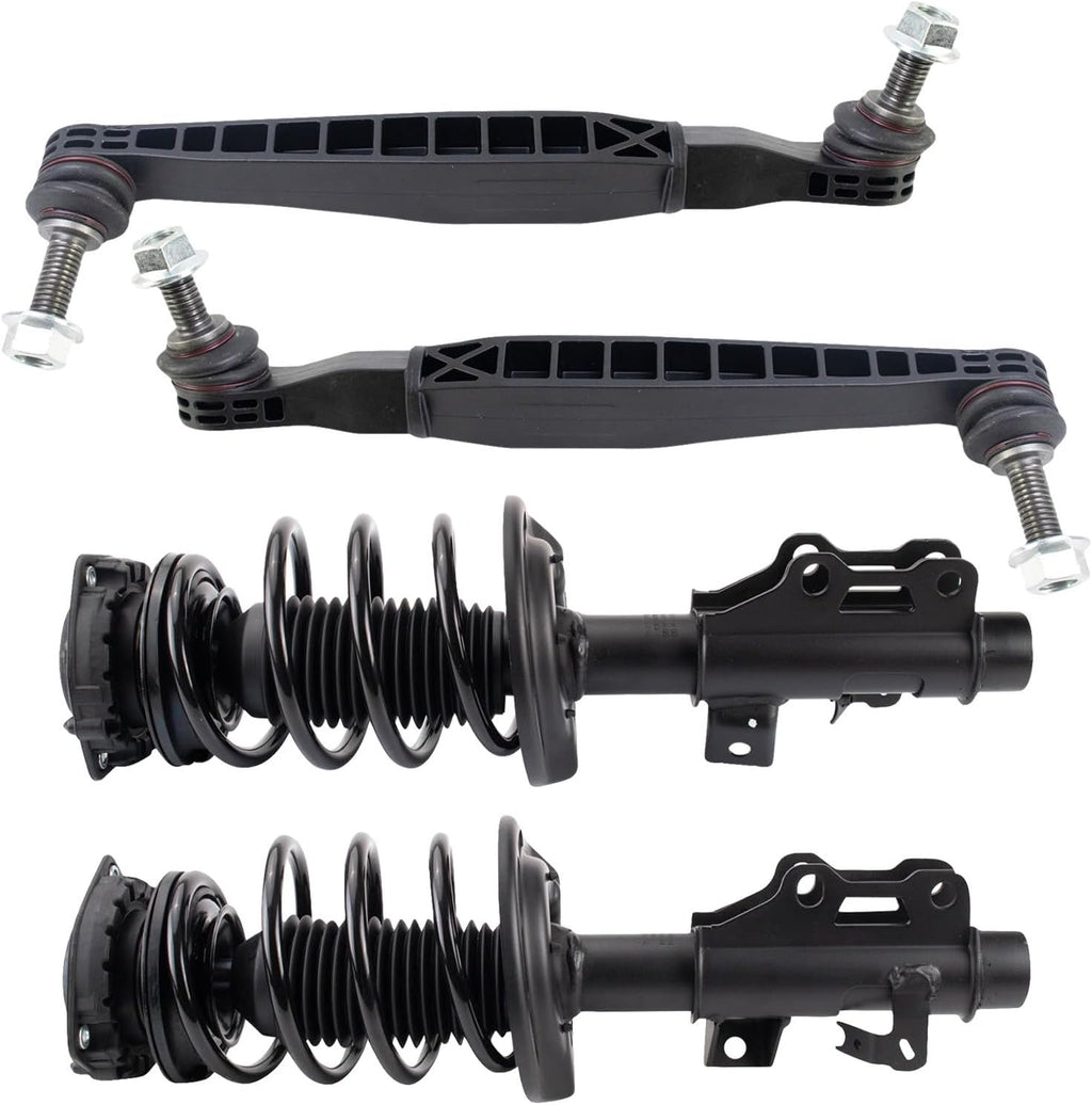 TRQ Front Suspension Kit Complete Strut & Coil Spring Assembly Sway Bar Stabilizer Link Compatible with 2016-2019 Chevrolet Camaro