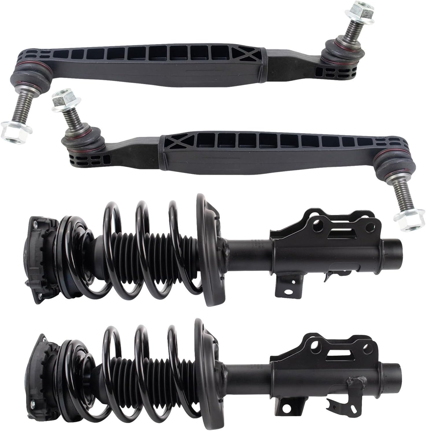 TRQ Front Suspension Kit Complete Strut & Coil Spring Assembly Sway Bar Stabilizer Link Compatible with 2016-2019 Chevrolet Camaro