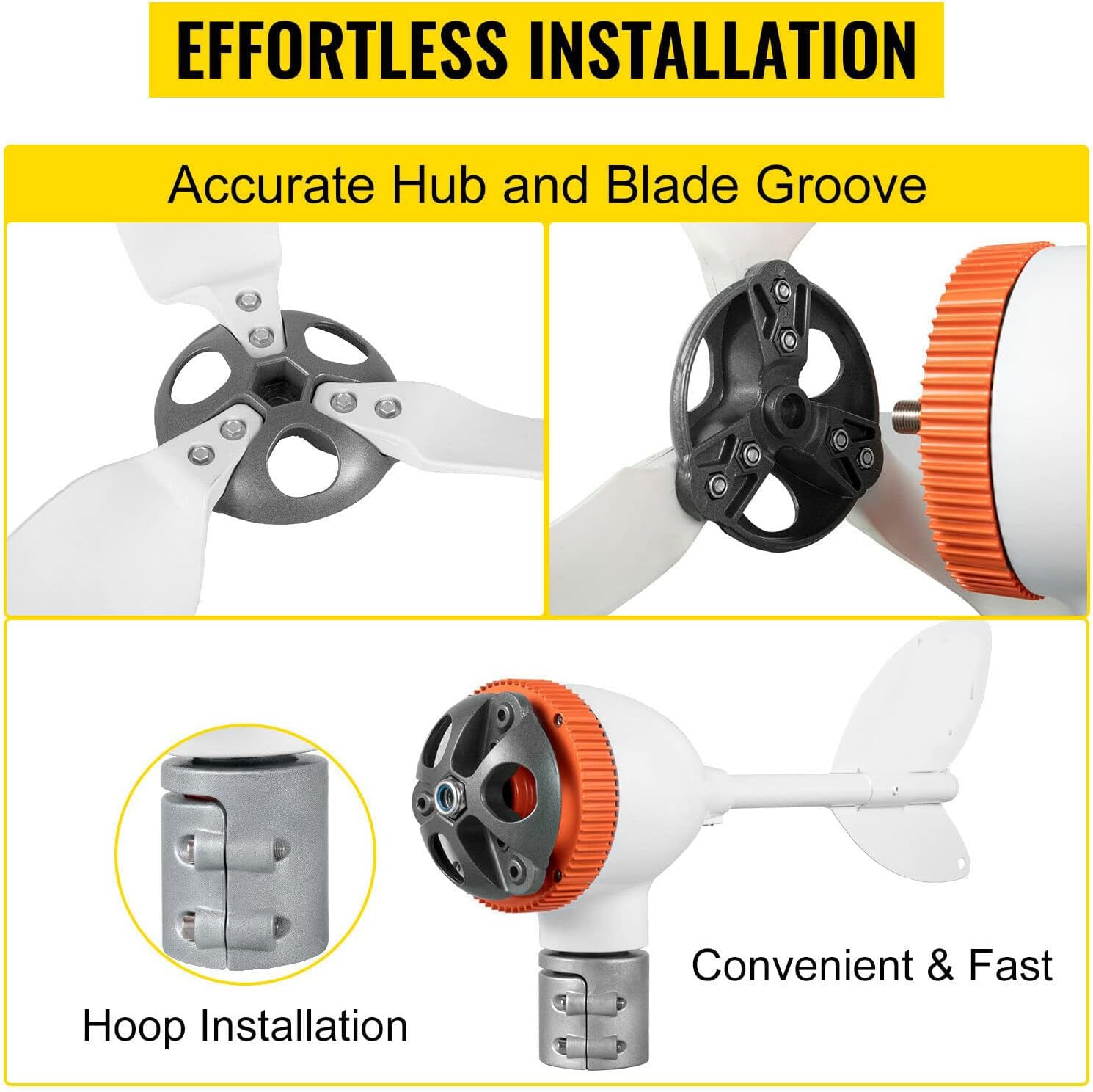 1000W Wind Turbine Generator with Controller, Home Small Wind Power Motor Kit, Low Noise High Efficiency