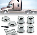 TORQUE Luxury Chrome Front and Rear Axle Complete Wheel Cover Set 33mm Screw-on Lug Nut Covers for Semi Trucks (Installation Tool Included) Standart Hub Caps Kit (2 Front & 4 Rear) (TR634)