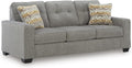 Signature Design by Ashley Fanciful Classic Sofa with Tufted Cushion and Removable Cushion, Light Gray