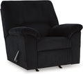 Signature Design by Ashley SimpleJoy Casual Manual Rocker Recliner with Pillow-Top Arms, Black