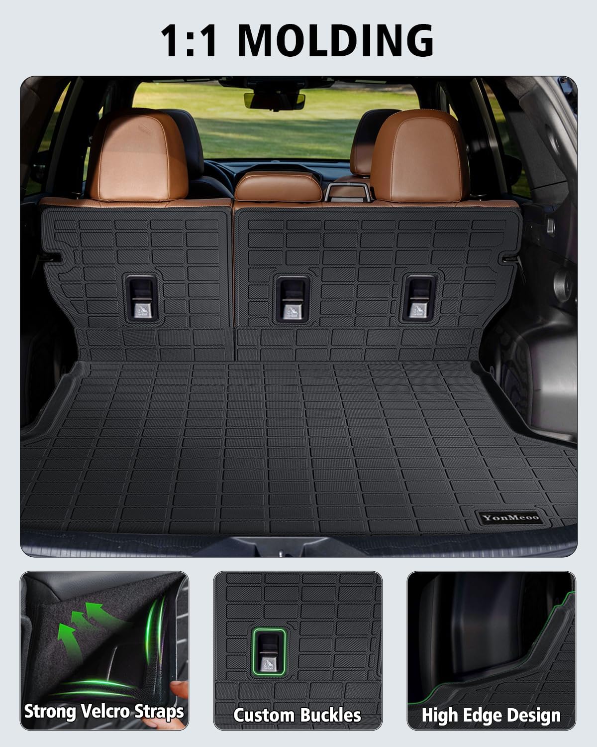 Floor Mats Custom Fit for Subaru Forester 2025 2026 Trunk Mat with Backrest Mat All Weather TPE Rubber Cargo Liner Anti-Slip Full Set for Forester 2025 Accessories (Trunk Mat+Backrest Mats+Floor Mats)