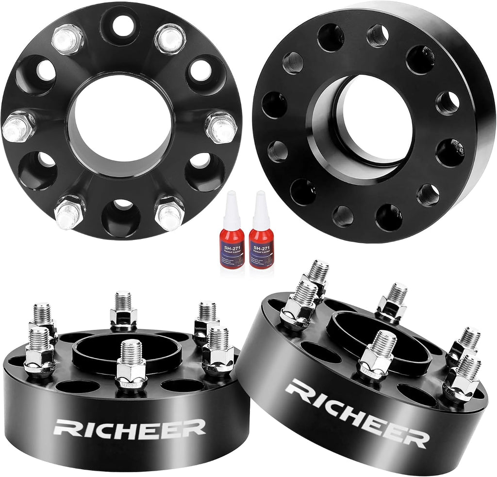 Richeer 2 inch 6x5.5 Wheel Spacer for 2019-2024 Ram 1500, 4 PCS 6x139.7mm Wheel Spacer with 14x1.5 Studs & 77.8mm Center Bore for 2019 2020 2021 2022 2023 2024 Ram 1500