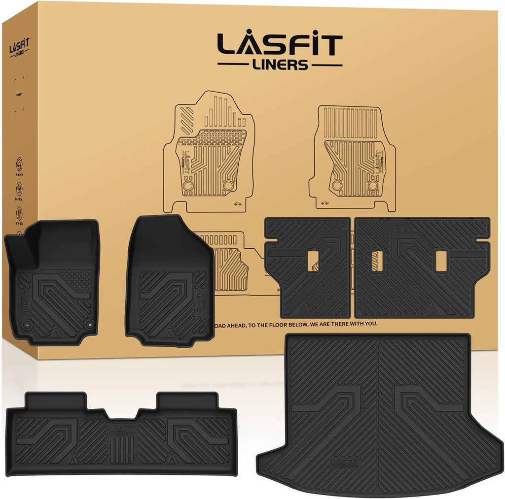 LASFIT Floor Mats & Cargo Liner with Backrest Mat 2025 2026 2027 for Chevy Equinox/GMC Terrain (Not for Equinox EV), All Weather TPE Custom Fit Floor Mats, Car Mats Full Set for Equinox/Terrain