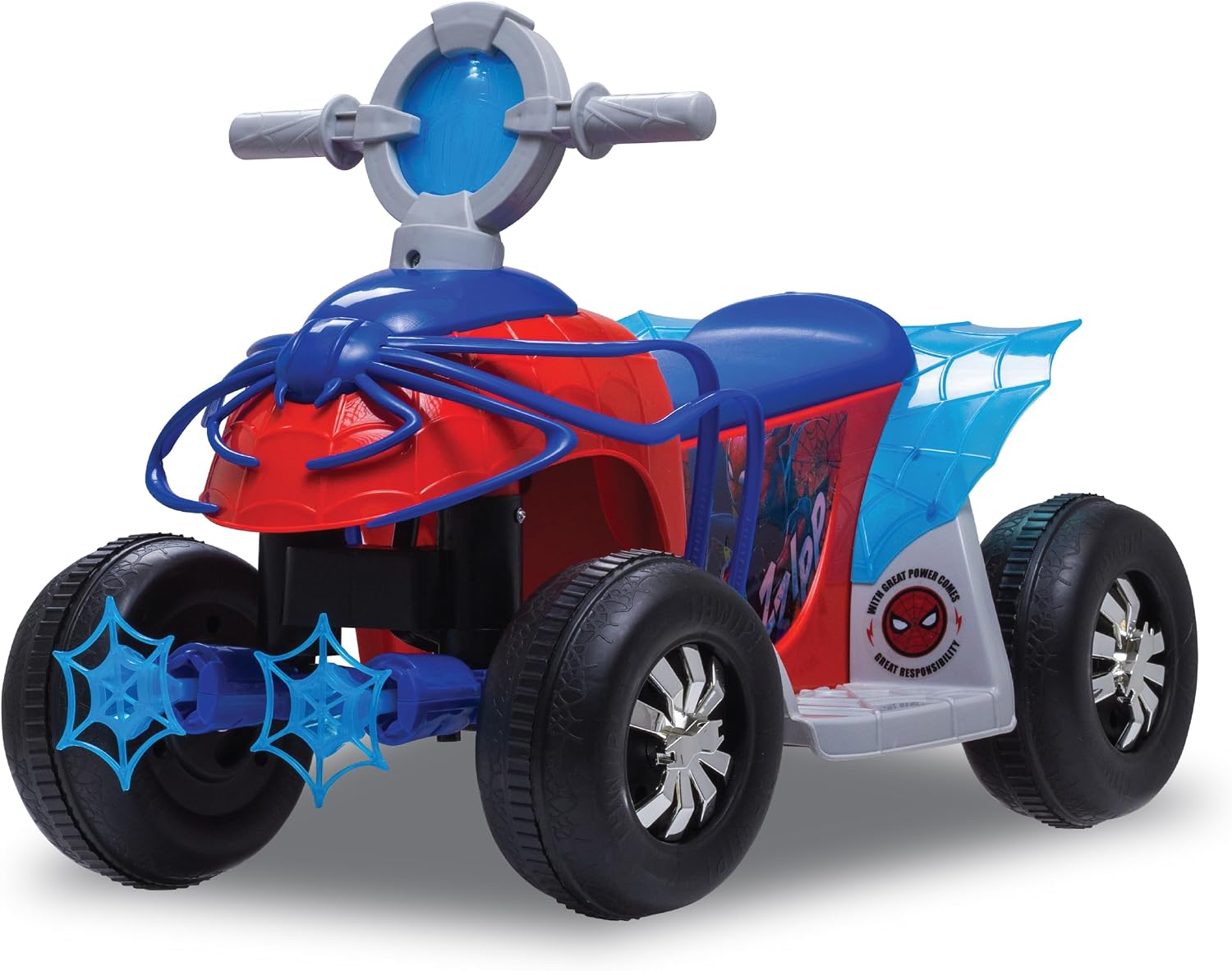Kid Trax Toddler Marvel's Spider-Man Premium Toddler Quad Ride-On, Kids 18-30 Months, 6V Battery and Charger Included, Max Weight 44 lbs, Red