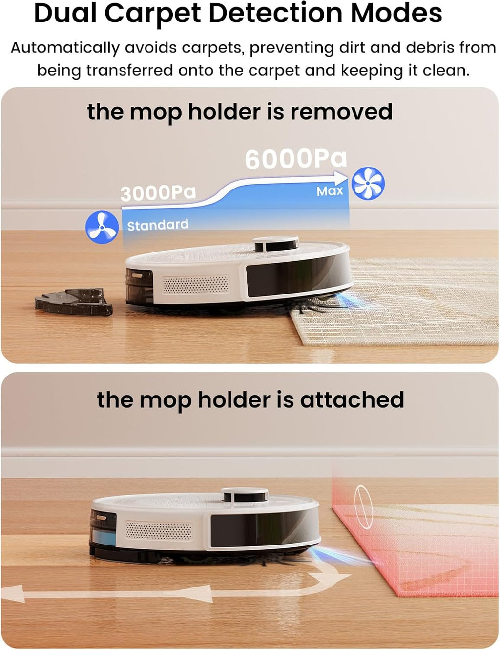 Lefant M2 Plus LiDAR Robot Vacuum and Mop with 2Packs Washable Authentic Replacement Mop Pads