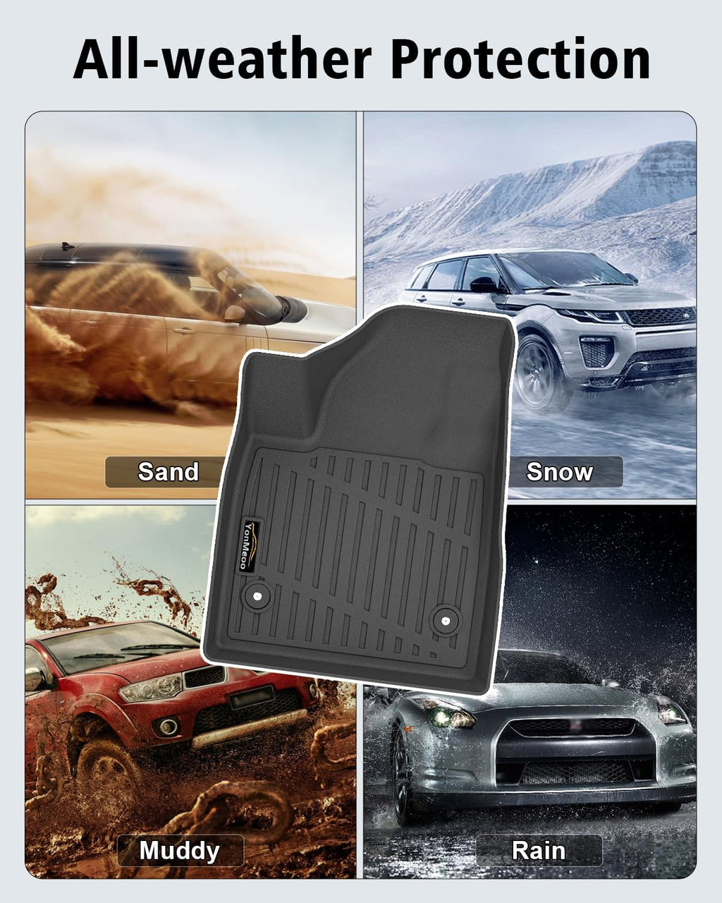 Floor Mats Custom Fit for Chevy Equinox EV 2025 Trunk Mat with Backrest Mat All Weather TPE Rubber Cargo Liner Anti-Slip Full Set for Equinox Accessories (Trunk Mat+Backrest Mats+Floor Mats)