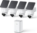 aosu T2 Ultra 4K Security Cameras Wireless Outdoor, 4 Cam Kit, Smart Home Security System with TrueColor Night Vision, AI Recognition & 360° Motion Tracking, Solar Power, Expandable 1TB Local Storage