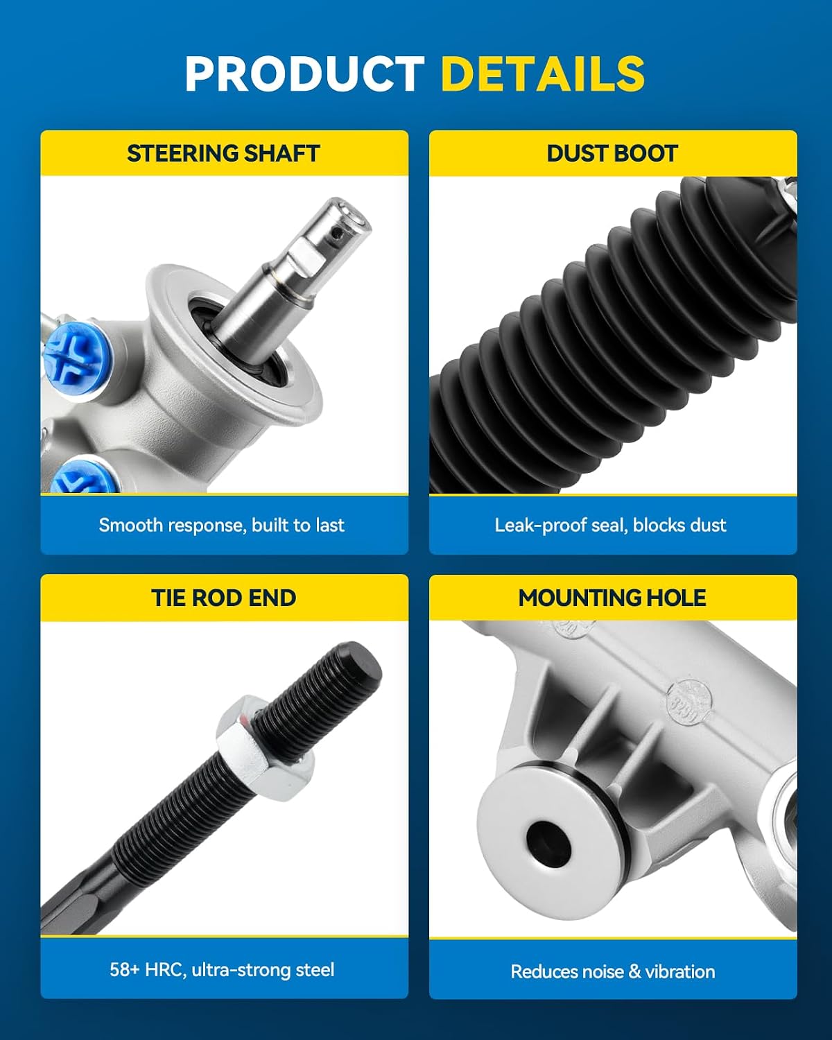 PHILTOP Hydraulic Power Steering Rack & Pinion Kit for 1999-2006 Silverado 1500/Sierra 1500 RWD, 2007 Silverado 1500 Classic/Sierra 1500 Classic, Only RWD, with Outer Tie Rod Ends, Replace# 22-1000