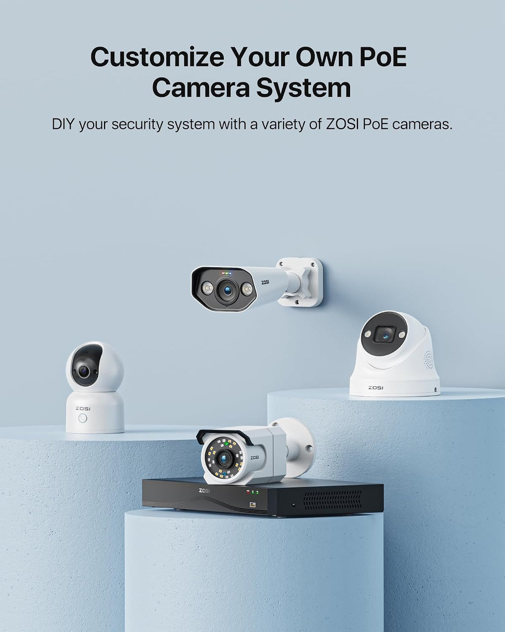 ZOSI 4K Network Video Recorder, 32 Channel 16-Port 8MP Dual-Disk Backup PoE NVR Surveillance System, Only Compatible with ZOSI 4K/8MP/5MP/4MP/3MP PoE Security Camera - No HDD Included
