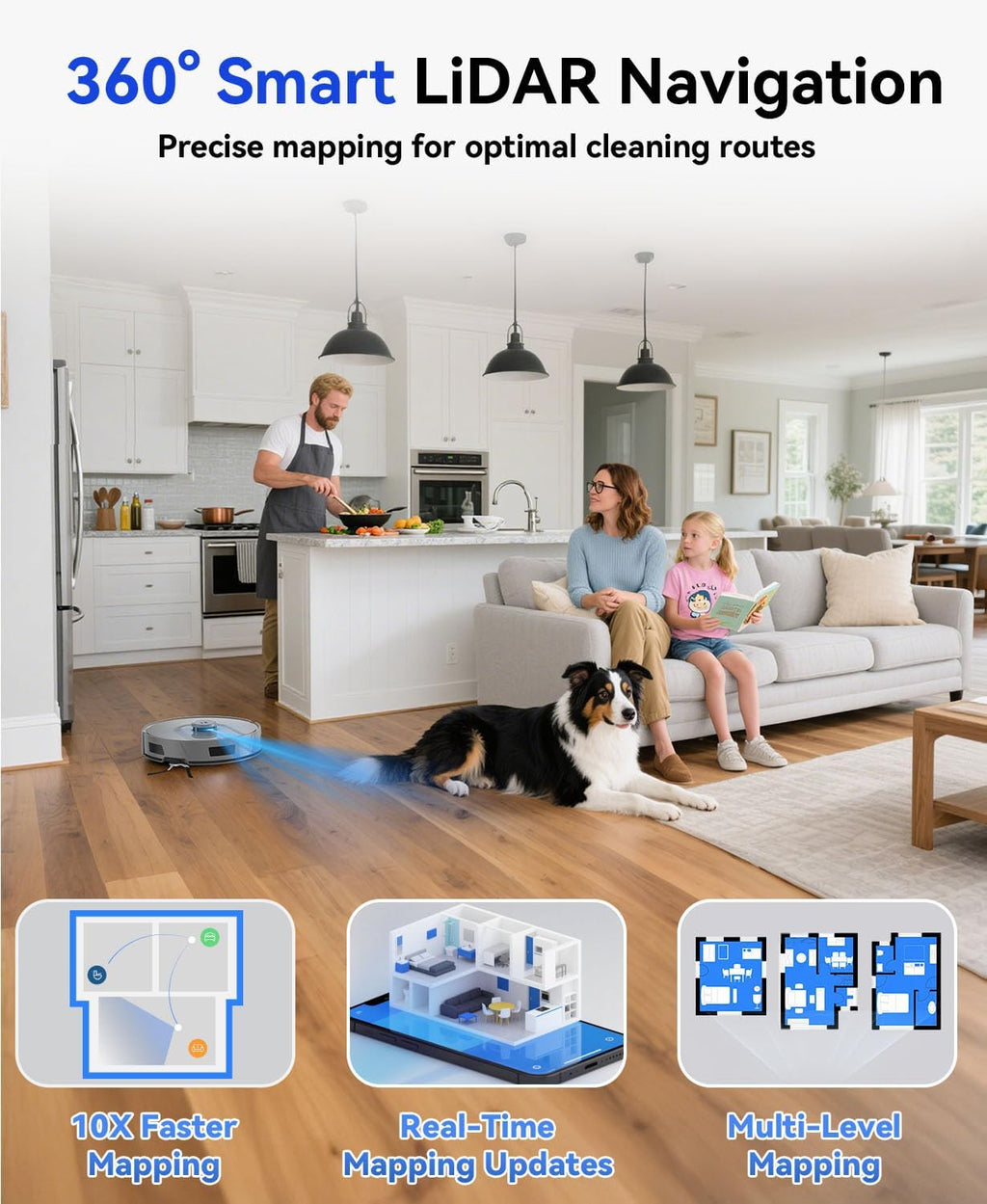 Robot Vacuum 20,000 Pa Robot Vacuum and Mop,90 Day Self Emptying Vacuum Robot,Lidar Navigation,5G/2.4GWiFi APP Aspirateur Robot,Self-Charging Robot Vacuums for Pet,Floor,Carpet Gray R11