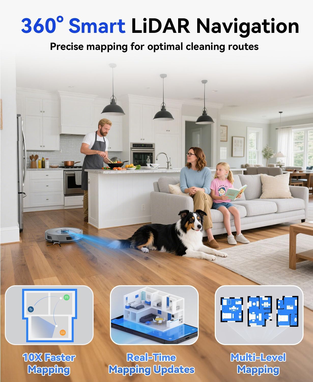 Robot Vacuum 20,000 Pa Robot Vacuum and Mop,90 Day Self Emptying Vacuum Robot,Lidar Navigation,5G/2.4GWiFi APP Aspirateur Robot,Self-Charging Robot Vacuums for Pet,Floor,Carpet Gray R11