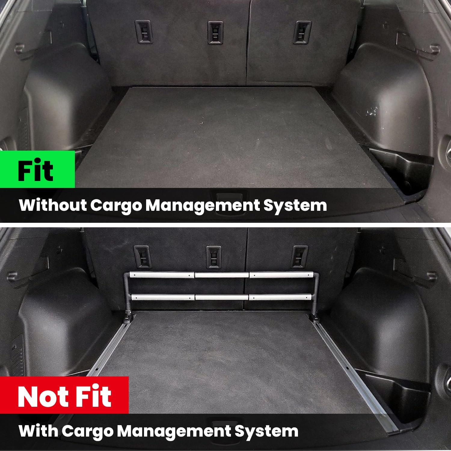 LASFIT Floor Mats & Cargo Liner for Chevrolet Chevy Blazer 2019-2026 (Gas Only), All Weather TPE Custom Fit Floor Mats for Cars (Not Fit Optional Cargo Management System), Car Mats Full Set, Black