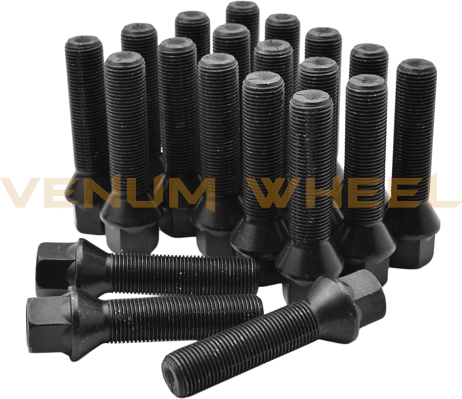4 Pc 5x112 MM 15 MM & 20 MM Hub Centric Wheel Spacers Staggered + Black M14x1.5 Conical Tapered Lug Bolts Compatible with Audi Vehicles 2009-2019 with Aftermarket Wheels