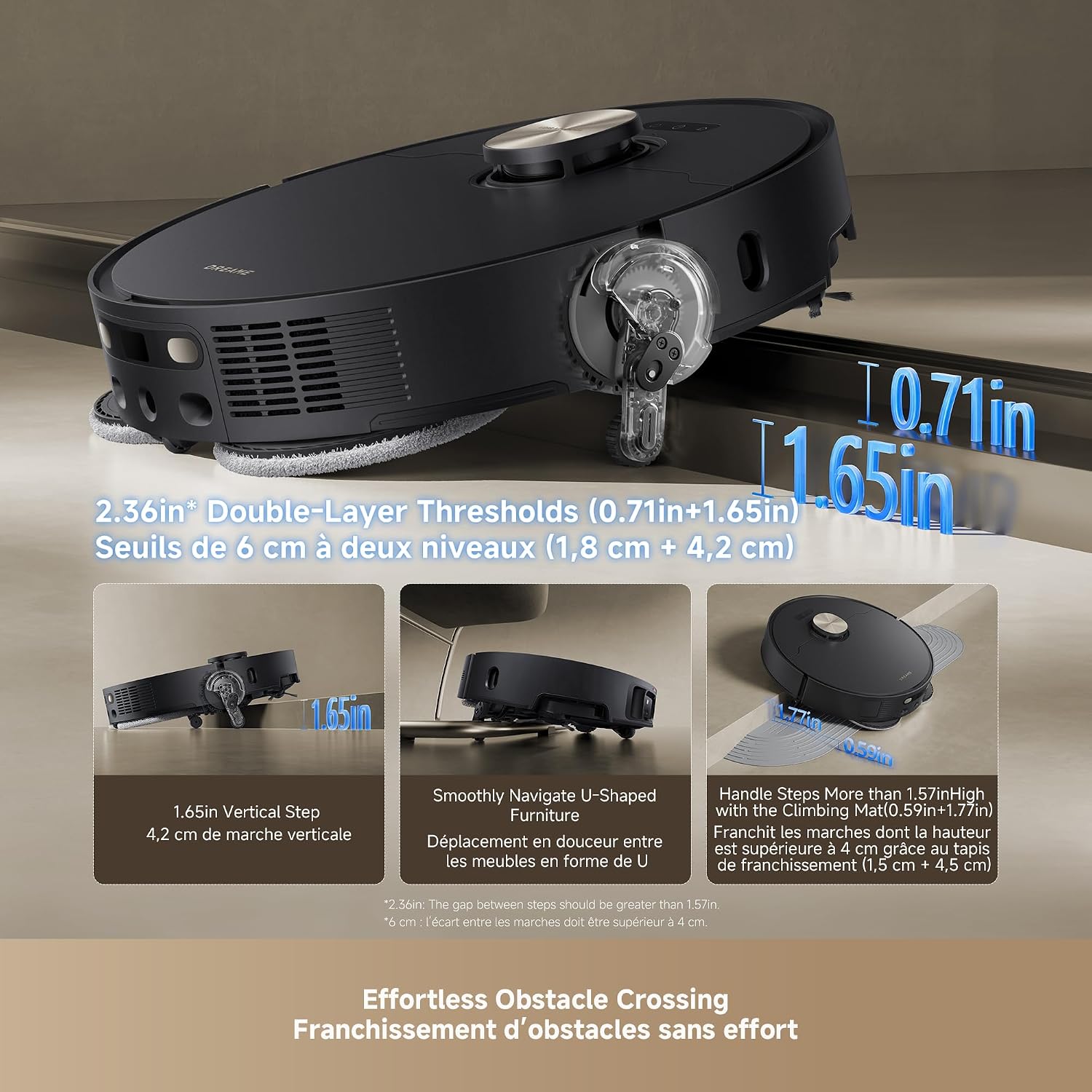 DREAME L50 Ultra Robot Vacuum and Mop Black with Auto-Empty and Mop Self-Cleaning, Precise Obstacle Avoidance, 19,500Pa Suction, HyperStream Detangling DuoBrush