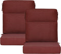 Outdoor High Back Chair Cushion, 2 Pack 44x21 inches Patio Chair Cushions Water Repellent Rocking Cushions Indoor Furniture Seat Pad, Tan Dotted Red Base