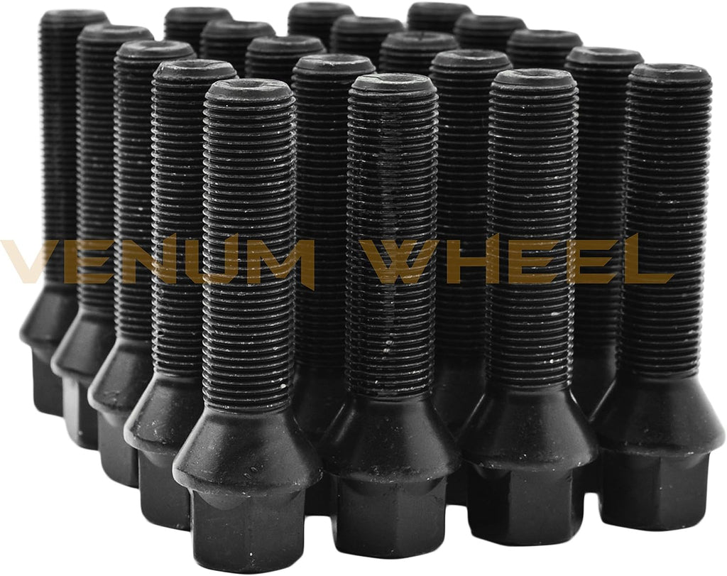 4 Pc 5x112 MM 15 MM & 20 MM Hub Centric Wheel Spacers Staggered + Black M14x1.5 Conical Tapered Lug Bolts Compatible with Audi Vehicles 2009-2019 with Aftermarket Wheels