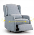 Swivel Rocker Recliner Chair with Adjustable Footrest, Swivel Rocking Recliner with Deep Seat Lumbar Pillow, Nursery Glider Recliner, 360° Recliner Chair for Living Room&Bedroom&Office (Gray)
