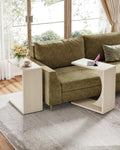 Tribesigns C-Shaped End Table for Couch, Sofa Side Table, C Table for Small Space, Living Room, Bedroom (2, Beige)