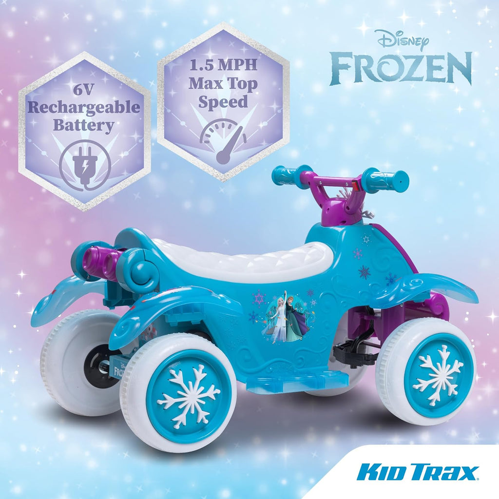 Kid Trax Toddler Disney Frozen 2 Electric Quad Ride On Toy, Kids 1.5-3 Years Old, 6 Volt Battery and Charger Included, Max Weight 45 lbs, Frozen 2 Blue