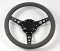 15' Classic Wrapped Steering Wheel 9 bolt with Horn Button-Darkgrey