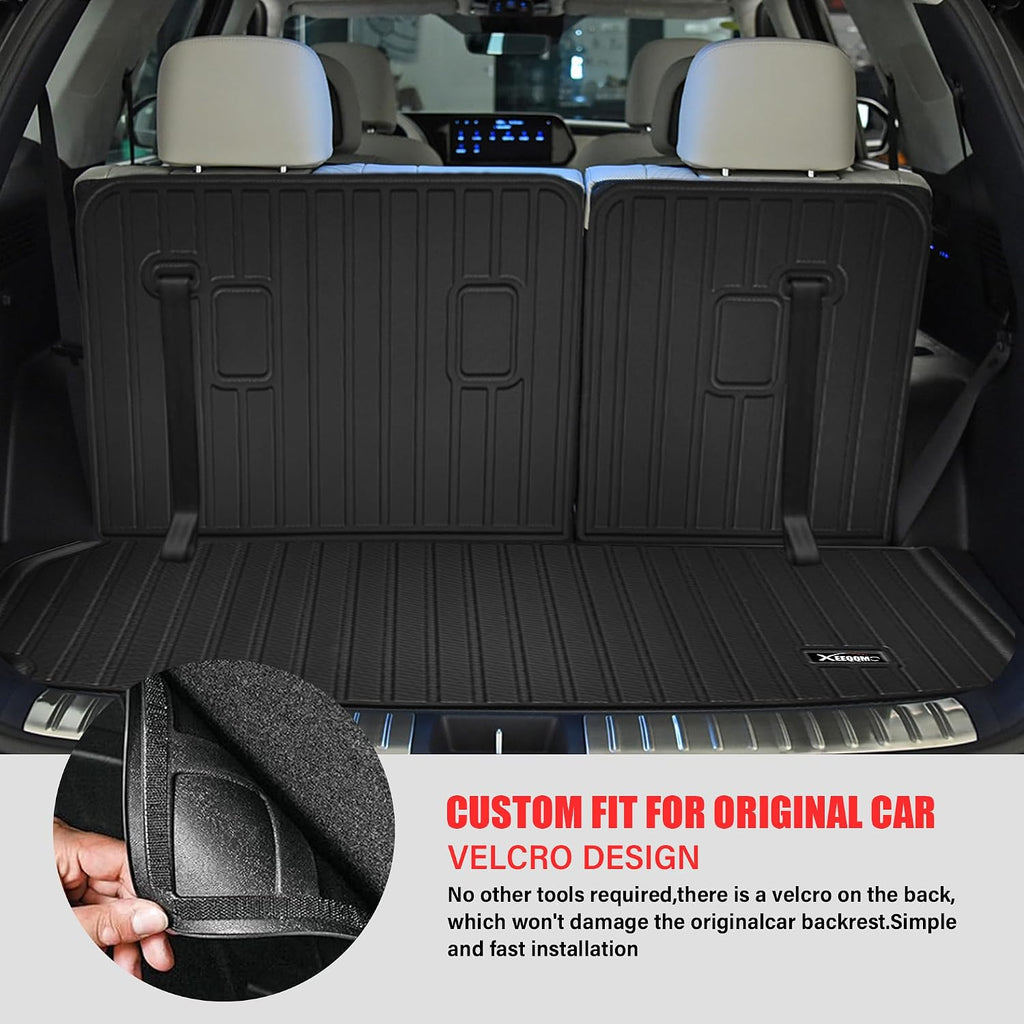 Floor Mats &Trunk Mat for 2024 2025 2026 Chevy/Chevrolet Traverse 7 Seats with Backrest Mat All Weather TPE Rubber Cargo Liner Back Seat Cover 3rd Row for Chevy Traverse 2026 Accessories