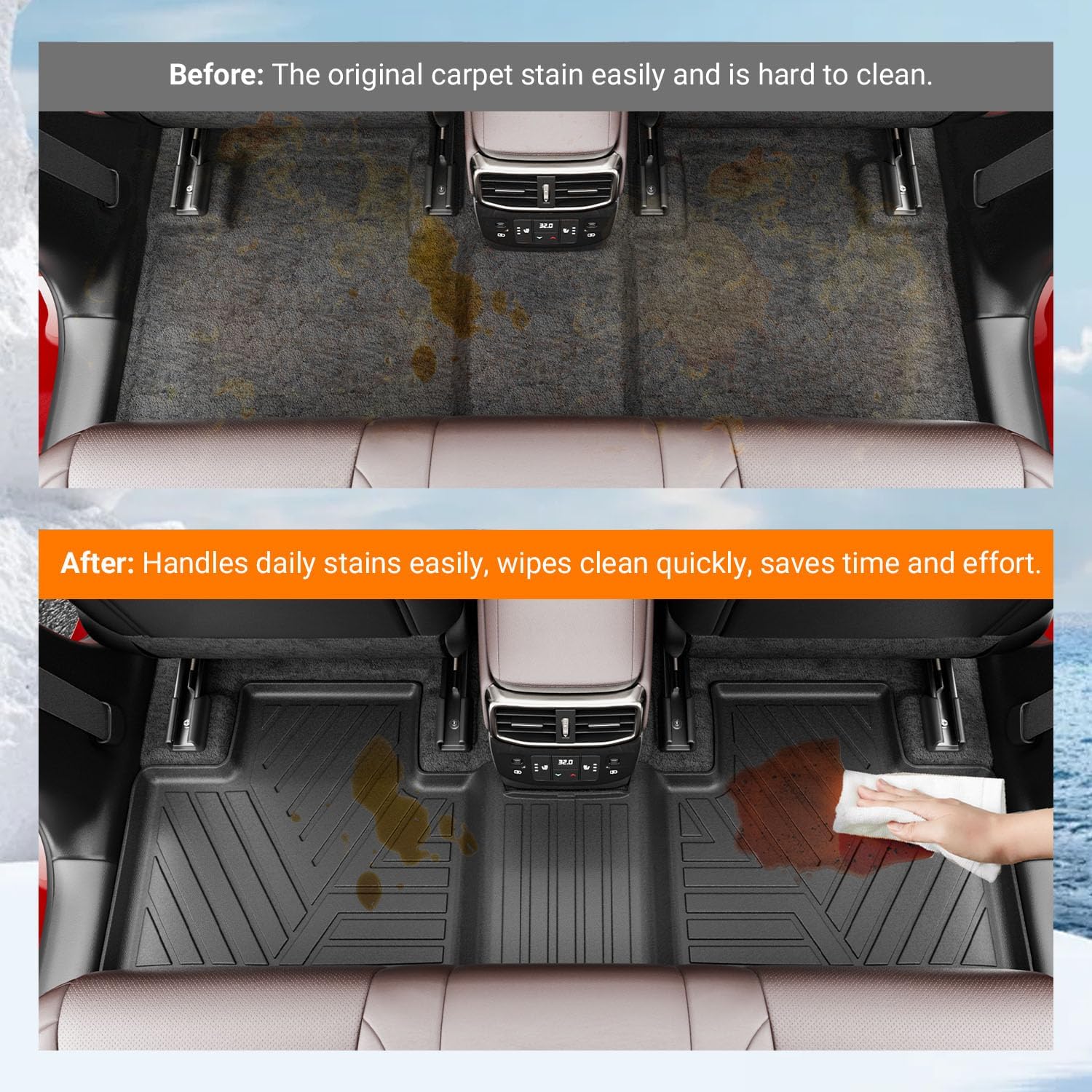 powoq Floor Mats Compatible with 2023-2026 Lexus RX350 RX350H RX500H Cargo Mat Floor Liner Cargo Liner TPE Replacement for 2023 2024 2025 2026 Lexus Accessories (Trunk Mat+Backrest Mats+Floor mats)